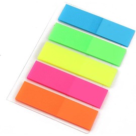 Notas Flags 5 colores fluorescentes, etiquetas de índice rectangulares para escribir en la oficina, paquete de 4