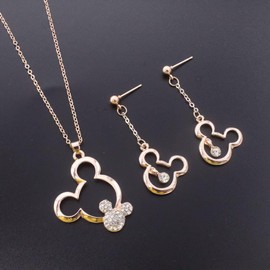 marsgoo Mouse Necklaces for Women (Gold Set)