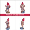 Garneck Funny Garden Resin Gnome Ornament Garden Gnome Figurine Cartoon
