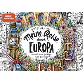 Meine Reise durch Europa: Ausmalen und genießen. 24 Postkarten