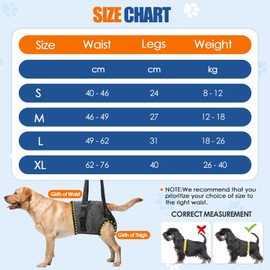 Eyein Adjustable Dog Lifting Harness - Comfortable Dog Sling Support Harness for Back Legs, Soft Assistance Hind Leg Dog Harness for Senior, Injured, Arthritic, Disabled and Aid After Acl Surgery,M