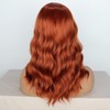 PORSMEER Auburn Red Short Curly Bob Synthetic Hair Wigs for