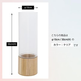 Poppy Nagoya Cool-020 Flower Base PET Cylinder, Diameter 3.9 inches (10 cm), Height 11.8 inches (30 cm), Cylinder, Wooden, Unbreakable, Vase, Clear