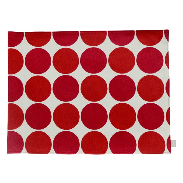 Quarter Report Placemat, Dining Mat, Charuka, Red, Approx. W 18.1 x H 13.8 inches (46 x 35 cm), Reversible 100% Cotton, Cloth [Made in Japan]