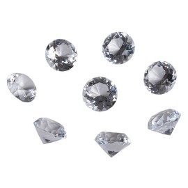 LONGWIN 30mm(1.2 inch) Crystal Diamond Themed Dinner Party Table Decoration Party Favors Gift for Kids Pack of 8 (Clear)