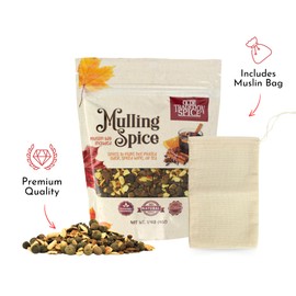 Olde Tradition Mulling Spices for Apple Cider, Mulled Wine Spices Kit, 4oz Traditional Mulled Spice Mix with Muslin Bag for Steeping Stovetop Simmer Pot Hot Toddy Tea Christmas Glühwein Holiday Drink