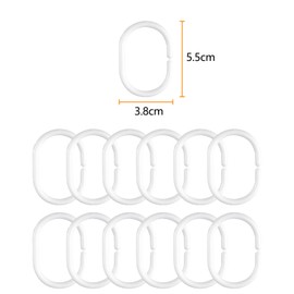 Gvolatee Shower Curtain, Anti-Mould, 180 x 180 cm, Washable PEVA Shower Curtains with 12 Shower Curtain Rings, Anti-Bacterial Shower Curtains, Waterproof Bathroom Curtain, Quick Drying Bathroom