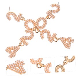 IWOWHERO 1 Pair of Ear Dangle Earrings, New Year Earrings, Drop Earrings, Class 2024, New Year's Eve Earrings, Long Earrings, Accessories, Zinc Alloy, Pearl, White, Miss, Zinc alloy, plastic, No