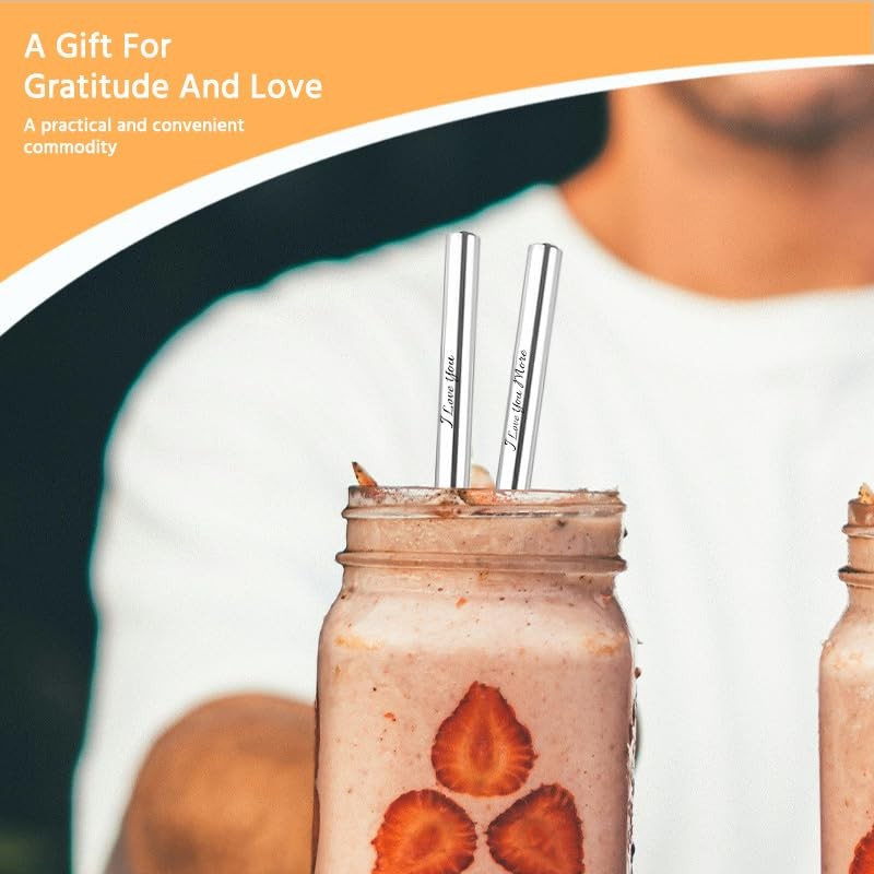 I Love You More Straws for Boyfriend Girlfriend Anniversary Birthday