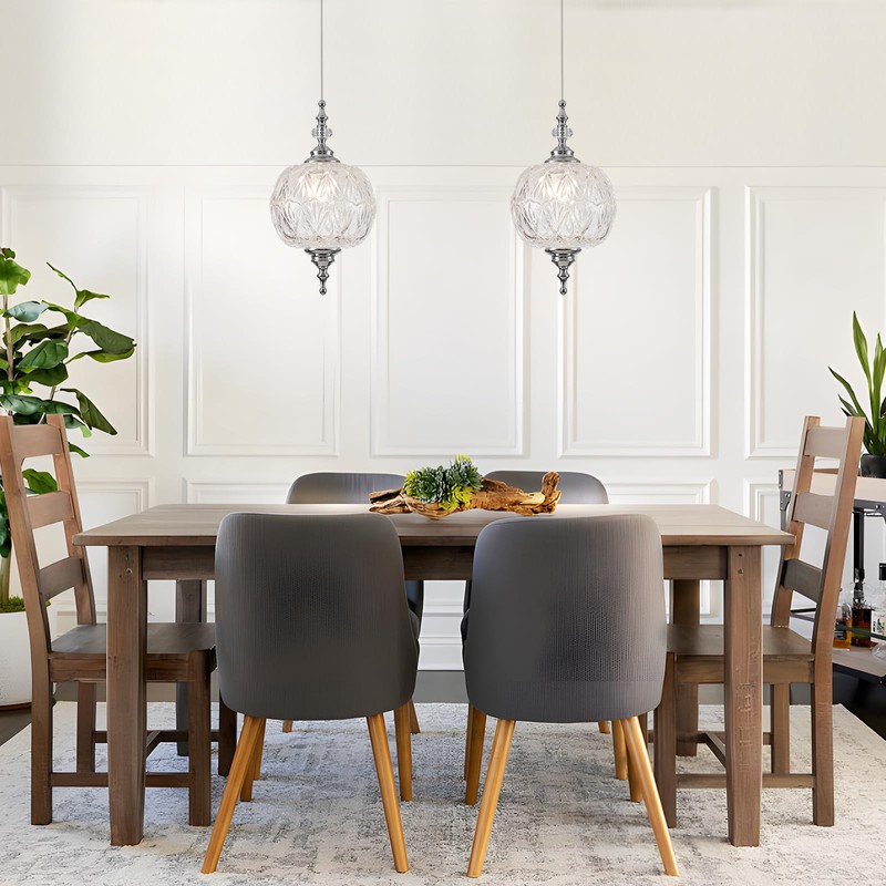 TLOLGT Modern Chrome Pendant Light Fixtures 8.3" Pendant Lighting for