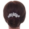 Bridal/Wedding/Prom/Party Rhodium Plated Clear Austrian Crystal, Faux Pearl Floral Hair