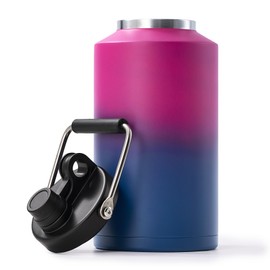 Kerilyn Insulated Gallon Jug with Handle, One Gallon, 128oz Stainless Steel, Large Double Vacuum Water Bottle for Hot & Cold Drinks, Wide Mouth, Sweat Proof, Great for Travel, Camping, Red Gradient