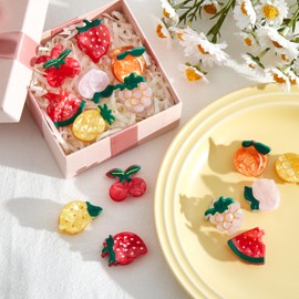 Suncalla 16 Pcs Mini Fruit Hair Claw Clips for Girls Non Slip Cute Clips Small Accessories for Women Girls Cherry Lemon Strawberry Orange Fun Summer Hair Accessories