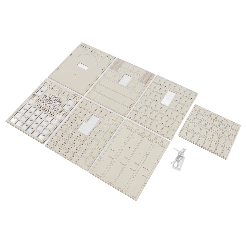 Wooden Ramadan Calendar 30 Storage Drawers LED Light Decorative DIY