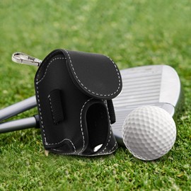 Golf Tee Holder,Portable Golf Pouch with Belt Clip | Water-Resistant PU Leather Golfing Accessories for Driving Range Course Tournament Events Practice