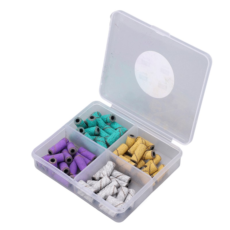 60pcs Nail Sanding Bands with Mandrel Bit Manicures Tool Professional