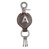 Leather Keychain For Men, Single Letter Alphabet with Easy Clasp
