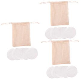 PACKOVE 3sets Reusable Fiber Makeup Remover Pads Set with Storage Bag Facial Puff for Gentle Cleansing Daily Makeup Removal and Skin Care Washable and Portable 6pcs*3