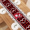 Linen Love Hearts Valentine's Day Table Runner 13 x 72