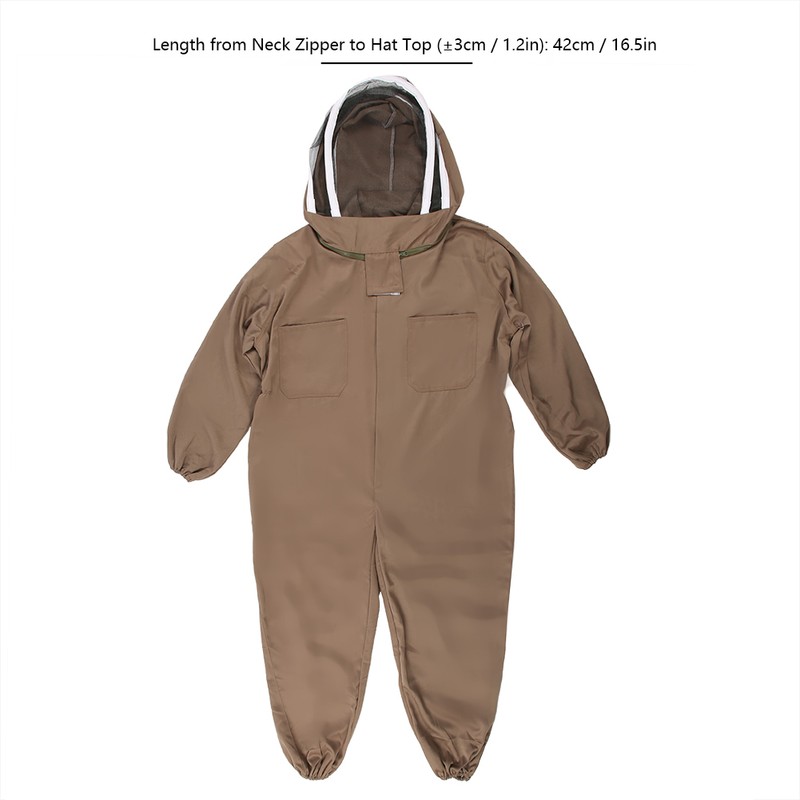 Beekeeping Protective Suit Breathable Bee Suits Smock with Zipper for