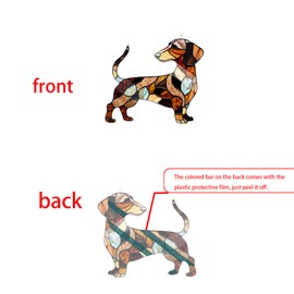 Dachshund Window Hanging Decor Suncatcher, Stain Acrylic Window Ornament, Animal Memorial Gifts, Handcrafted Sun Catchers Decor for Indoor Outdoor Garden (S 5.9 * 5.1 in)