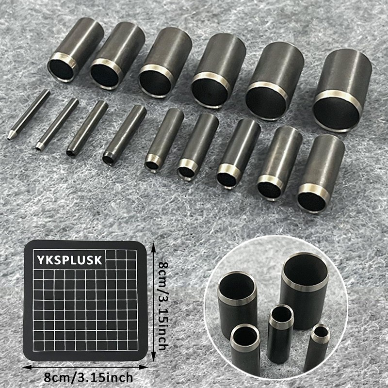 YKSPLUSK Leather Circle Cutter Tool Set, 21 Pieces Circle Punch