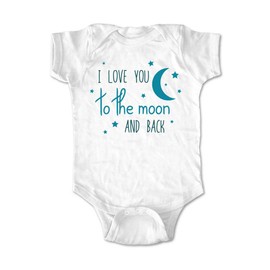 I Love You to The Moon and Back - Cute Fun Trendy Baby one Piece Bodysuit (6 Months Bodysuit, White)