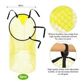 Top Bins Football Targets, 2 Pack Football Goal Target Bag, 45 CM Soccer Top Bins Target Net, Top Corner Football Targets Net Goals Foldable Portable Goal Target for Kids Adults(Yellow)