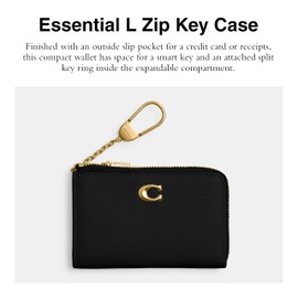Coach Women's Essential L Zip Key CASE Accessory-Travelers Card Sleeves, B4/Black