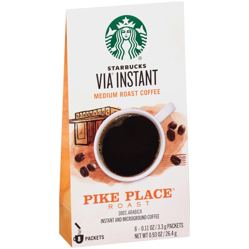 Starbucks Via Instant Coffee Packets, Pike Place Roast, Medium Roast