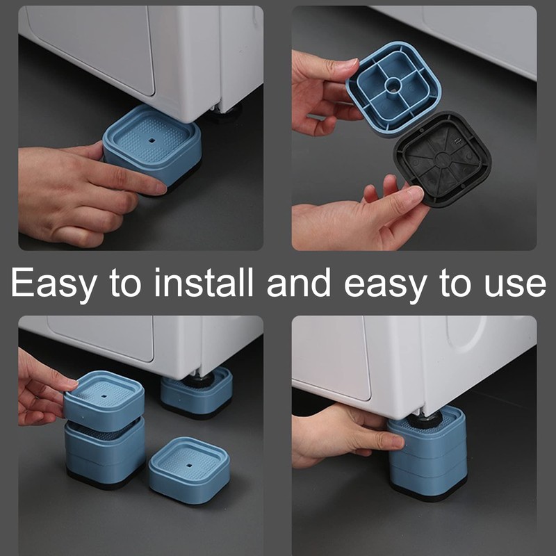 Anti-vibration feet in the washing machine square