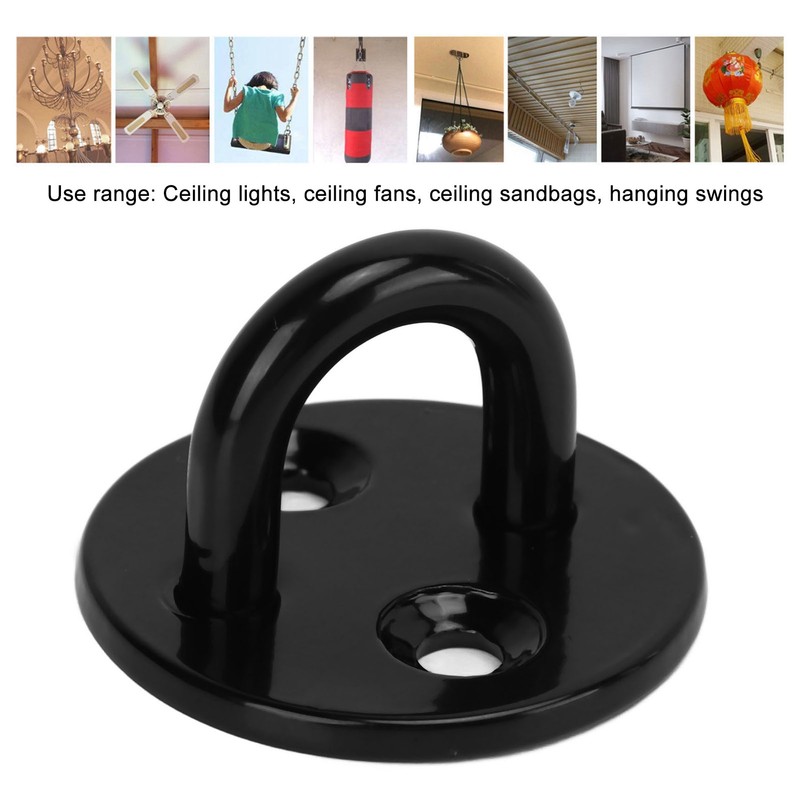 5Pcs Eye Plate Thickened Black Stainless Steel Enhanced Load Bearing