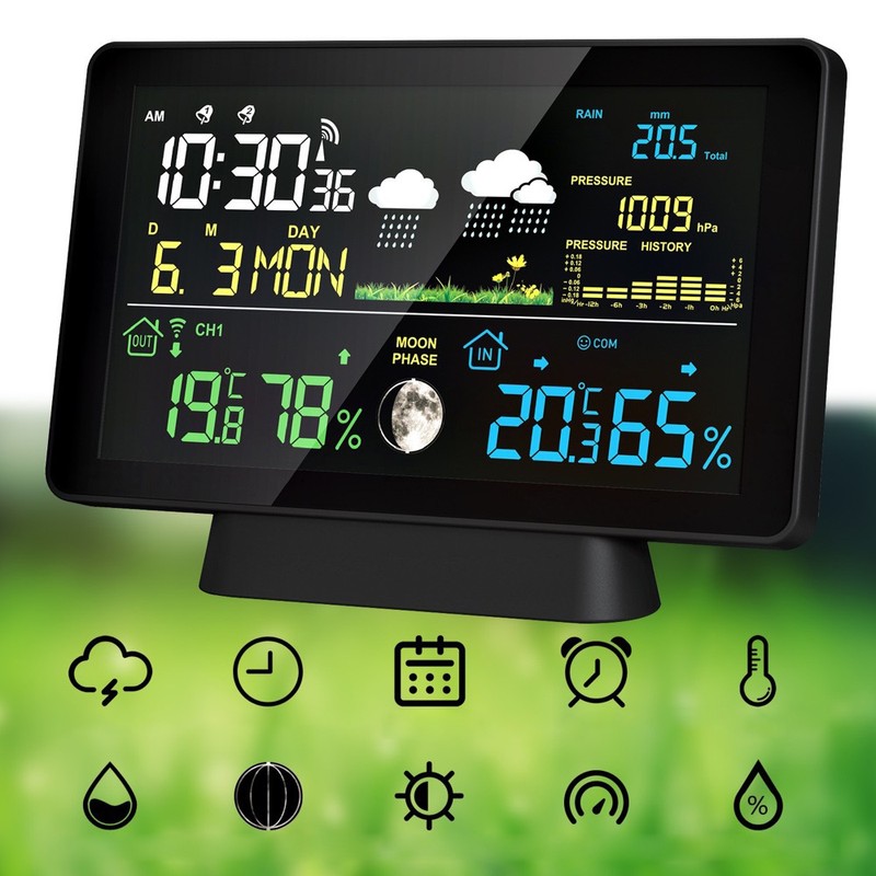 Multi-function Professional Electronic Weather Station Intelligent Color Screen Clock Temperature