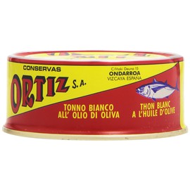 Ortiz White Tuna in Olive Oil, Fresh Tender Slices, Spanish Wild Caught Tuna, High in Protein and Omega 3 Fats, Excellent in Salad, Pasta or Sandwiches - No Need to Add Mayo, 8.81oz Can