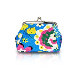 WisePoint Coin Pouch, Colorized Coin Purse for Women and Girls, Portable Coin Purses Coin Wallet with Kiss Lock for Shopping, Dating, Travel (Blue)