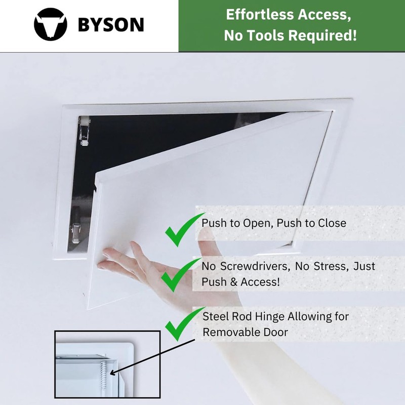 Byson Metal Access Panel – Push-to-Open Access Door – Plumbing
