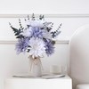 16" Artificial Flowers with Eucalyptus Stems and Greenery, Faux Dahlia