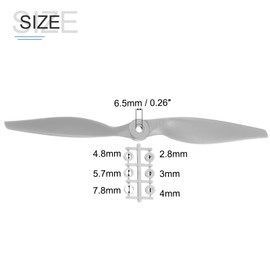 sourcing map 3Pcs 13x6.5 Inch Propeller RC Propellers 2-Vane Blades Props Gray with Adapter Rings for RC Airplane Aircraft Prop Replacement