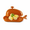 Orange Butter Holder with Lid for Modern Kitchen Decor and