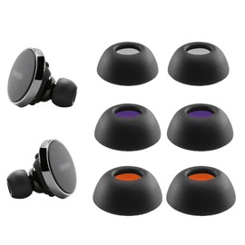 NANLANFAN Replacement Foam Ear Tips for Denon PerL Pro True Wireless Earbuds, Ultimate Comfort, 3 Pairs (S/M/L, Black)