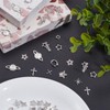 NICENEEDED 100PCS Star Nail Charms, Sliver Cross Nail Art Charms