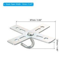 PATIKIL Ceiling Hook Kit, 3 Set Cross Design Metal Plate Mount Hanger Holder Ceiling Fan Light Fixture for Hanging Light Chandelier