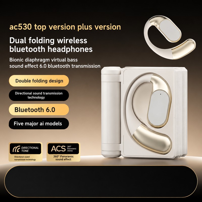 Open-Ear Bluetooth Translation Earbuds – Ear-Hook Headset with AI App