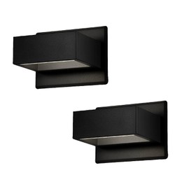 Inowel 2 Pack Outdoor Wall Sconce Up and Down Black Wall Mount LED Exterior Light Fixture 240LM for Porch Garage House,IP54 Waterproof
