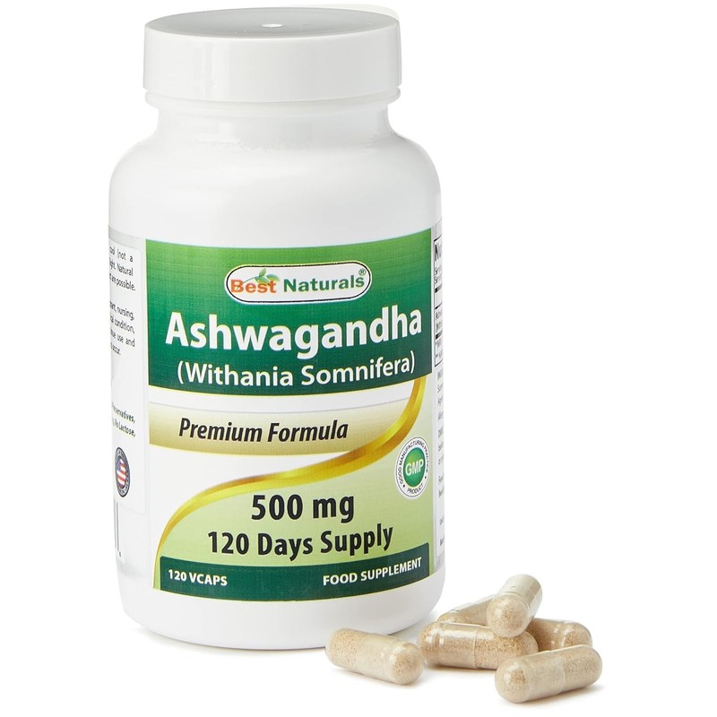 Best Naturals Ashwagandha Capsules for Relaxing Stress and Mood, 500
