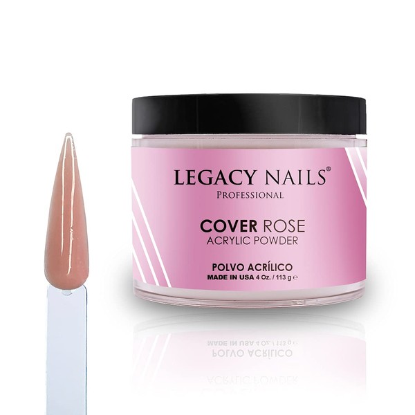 Legacy Nails Cover Acrylic Powder in Peach, Rose, Nude, White & Pink 120ml (Rose)