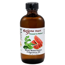 Minty Watermelon Fragrance Oil - 4 oz - Supplied in 4 oz. Amber Glass Bottle with Black Phenolic Cone Lined and Safety Sealed Cap