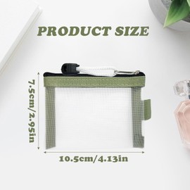 5 Stück Netzbeutel mit Reißverschluss, 10,5 x 7,5 cm, Nylon, Kleiner Reißverschlussbeutel, Kleiner Beutel mit Reißverschluss, Mini-Netzbeutel mit Reißverschluss, Reise-Minibeutel