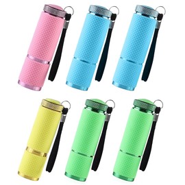 Udbrud Pack of 6 Mini LED Torch Children, Small LED Aluminium Torch with Lanyard, Camping Hand Lamp, Night Light Torch for School, Hunting, Backpacking