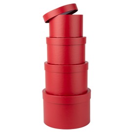 Oairse Cajas de regalo redondas rojas con tapas para regalos